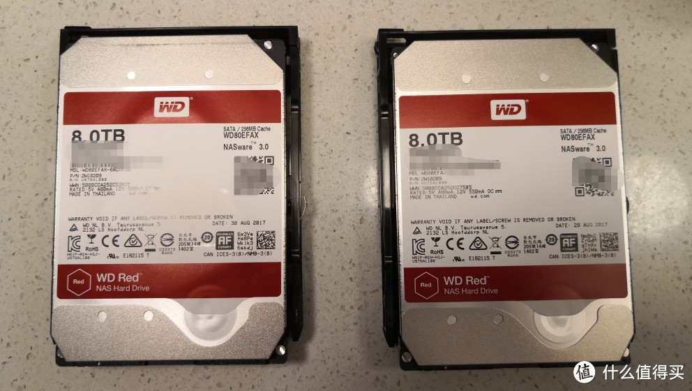 两块8tb红盘，生产日期2017年，存货