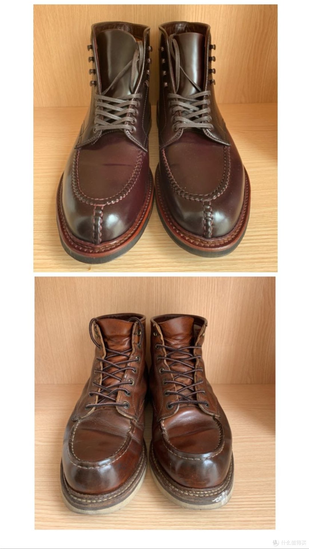 终于等到你,值得买首晒"靴皇"alden tanker cordovan 8号色,对比red