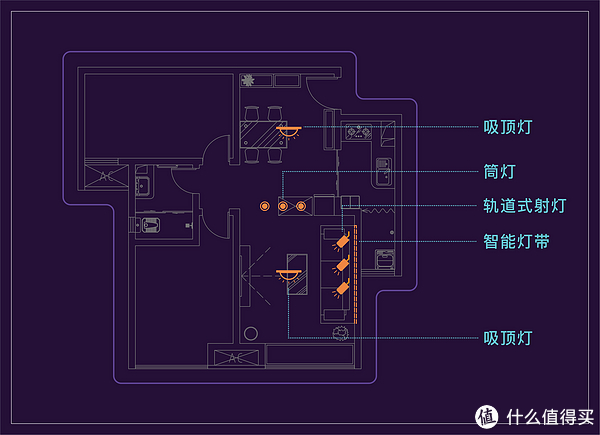 客厅及餐厅的灯具布置图