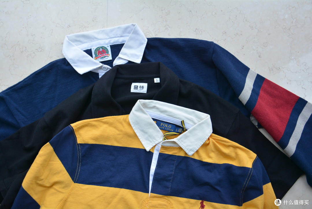 3件 Rugby 针织衫：UNIQLO X Engineered Garments、BARBARIAN、POLO RALPH LAUREN