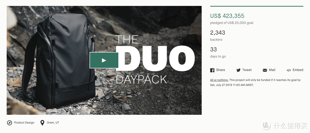 这款摄影背包在Kickstarter上线30分钟即众筹成功，真有那么香？