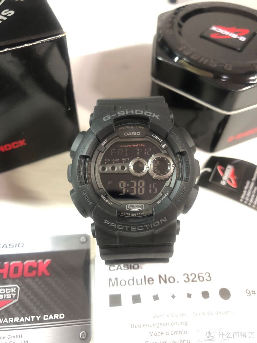 最新热搜!亚马逊412元狂欢价-G-SHOCK蓝底手表GD-100-1B开箱评测