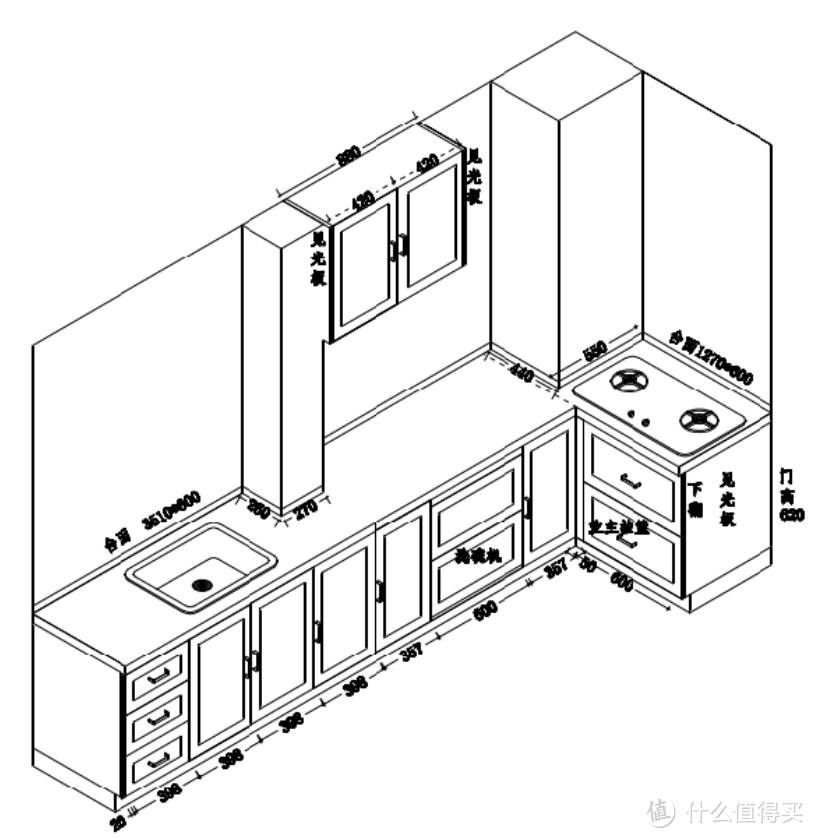 橱柜立体效果图怎么画图片