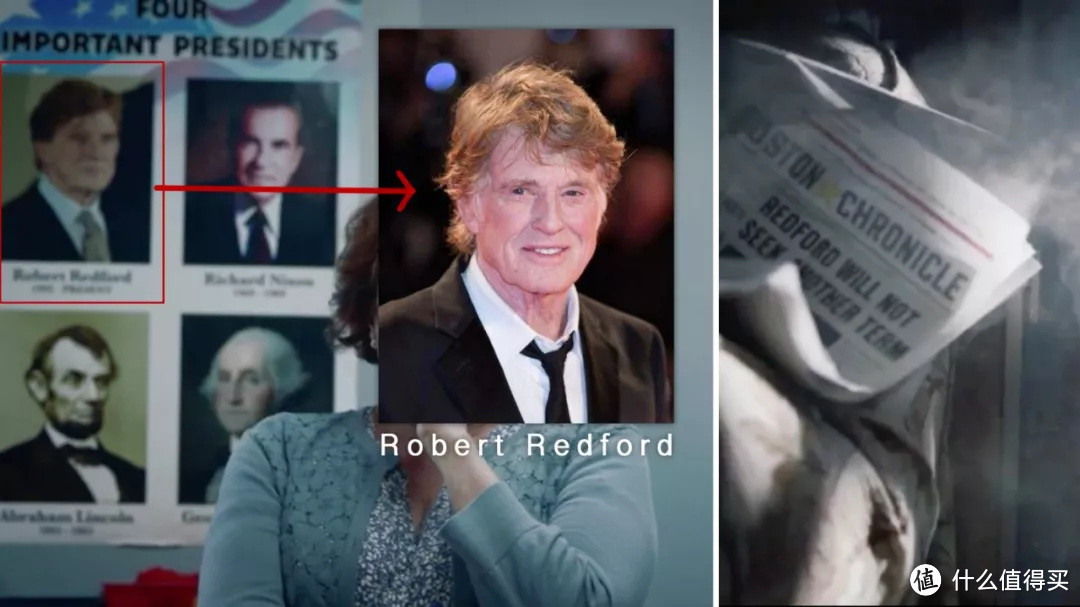 △ 有趣的是，罗伯特曾在《总统班底》中饰演过揭露水门事件的记者鲍勃·伍德沃德