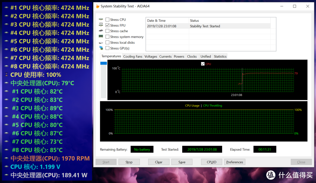 z390+9900k默认状态