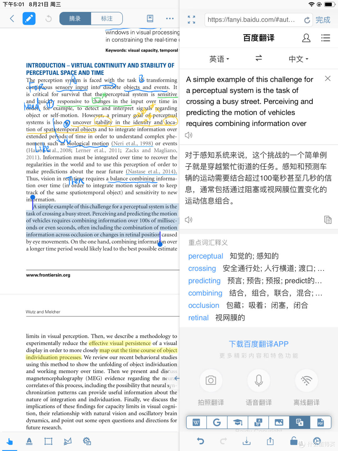 MarginNote 支持自动划词翻译