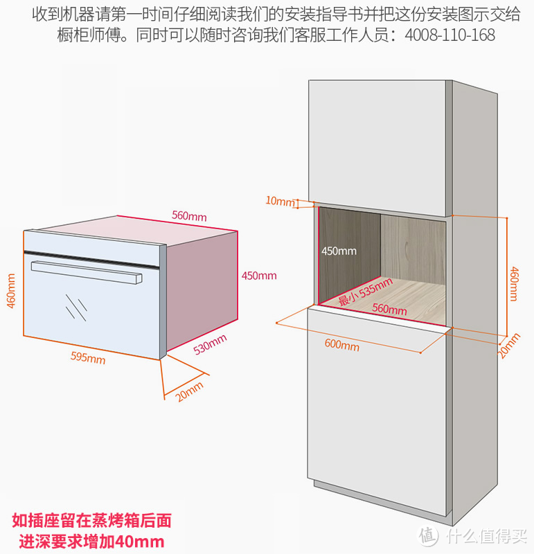 凯度SR56B-FD嵌入式蒸烤箱安装指示图