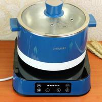 臻米升降电火锅外观展示(锅体|提篮|底座|内胆|手柄)