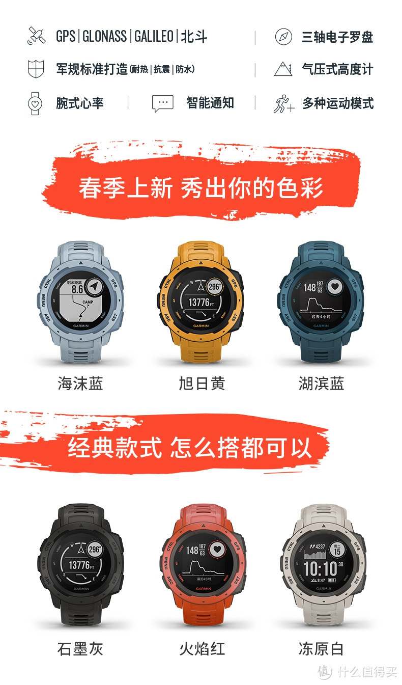 GARMIN 佳明 instinct本能 户外多功能心率表开箱及简单实用体验