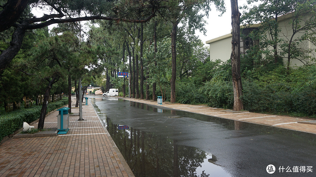 到了北戴河，雨也停了，不错。马路上都没人