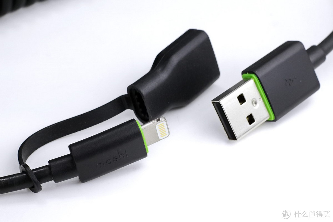 螺旋线身可长可短，moshi MFi USB-A to Lightning数据线开箱体验