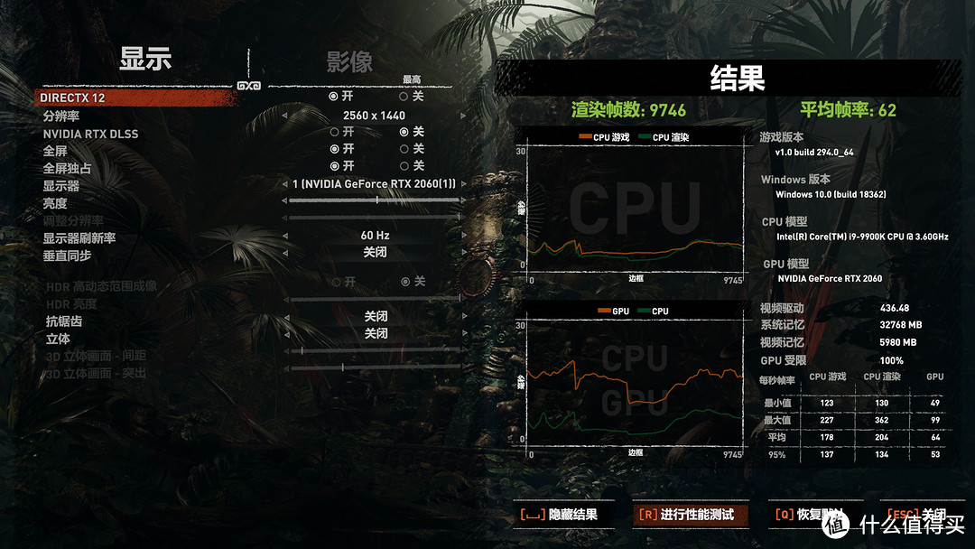 渲染帧数：9746，平均：62