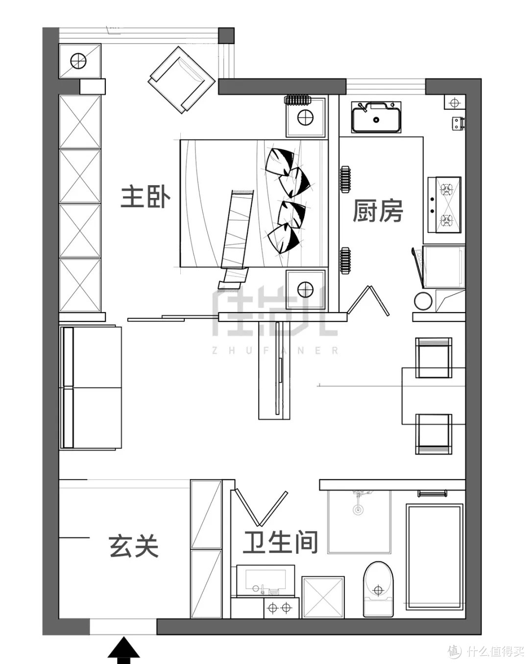 45㎡小户型变一室两厅，还有祖母绿轻奢墙，看完她家我想换套小房子