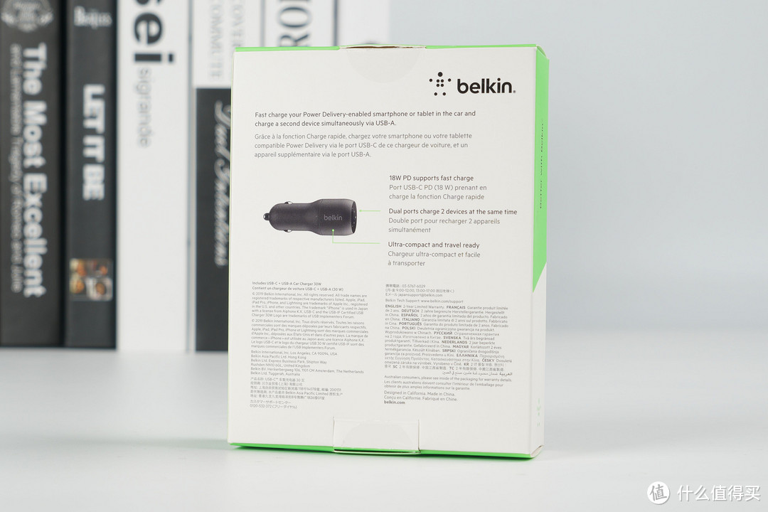 汽车小帮手，贝尔金(Belkin) USB-C+USB-A 双接口车载充电器开箱