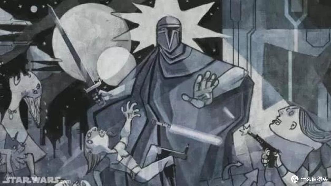 △ 描绘曼达洛人祖先和绝地武士作战的壁画