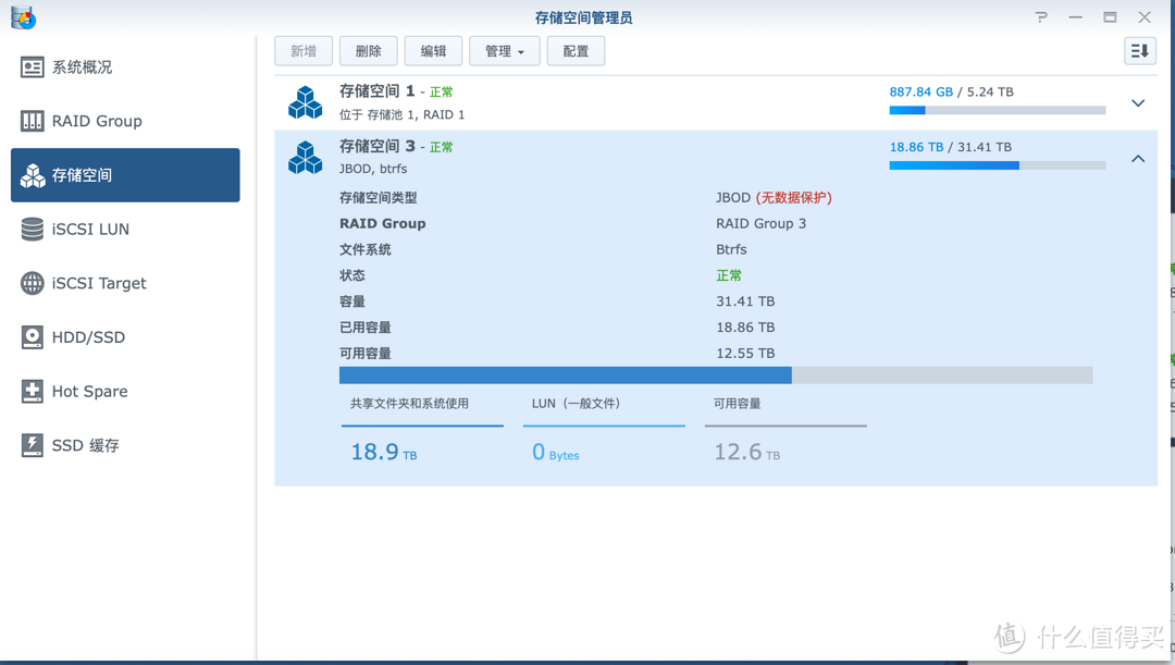 目前已用空间接近20T