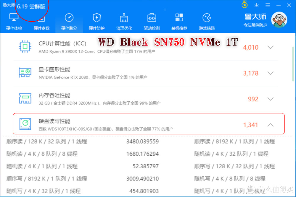 惊掉下巴！SSD跑不过机械盘？WD_Black SN750 NVMe鲁大师记实