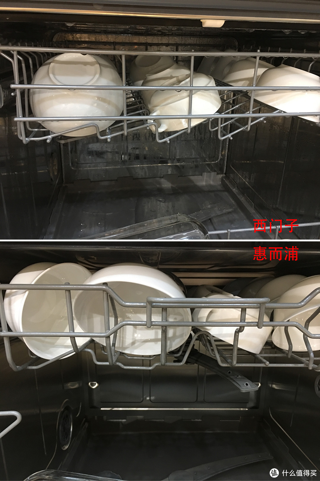 洗碗机余温烘干和热风烘干效果差异有多大?西门子和惠而浦洗碗机的对比测评告诉你