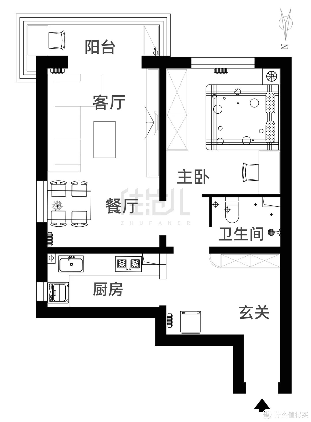 67㎡婚房一厅三用，收纳堪比120㎡