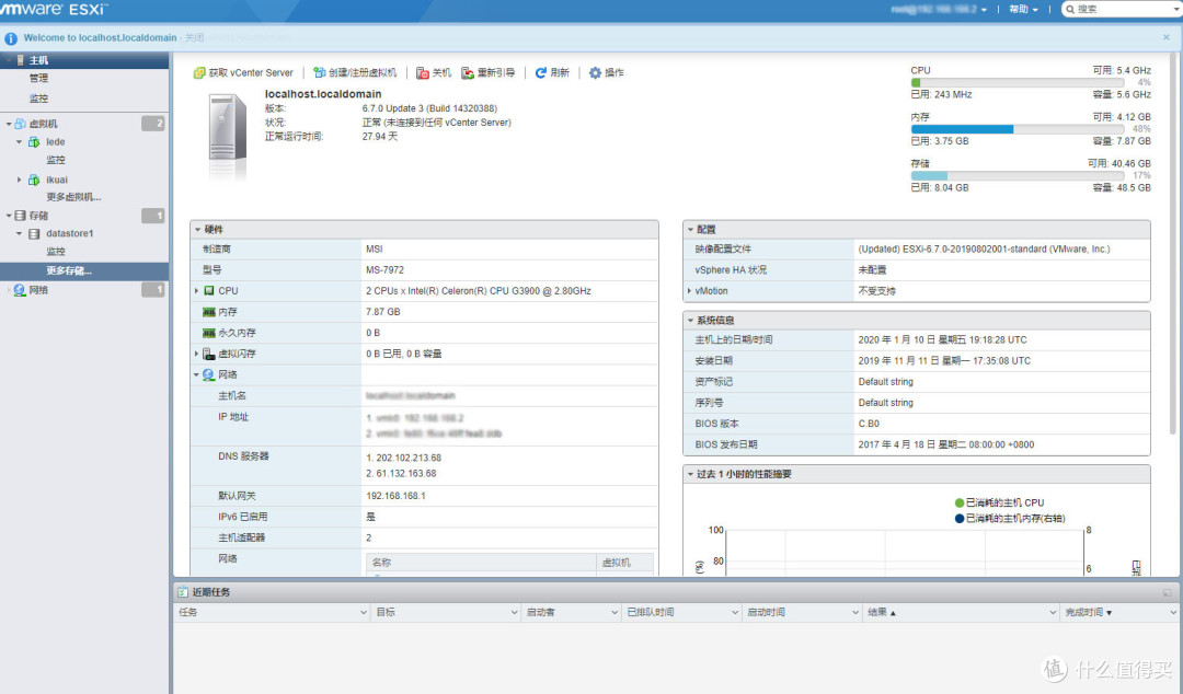最便宜的ALL IN ONE万兆软路由,200M下载,ESXI+IKUAI+LEDE教程