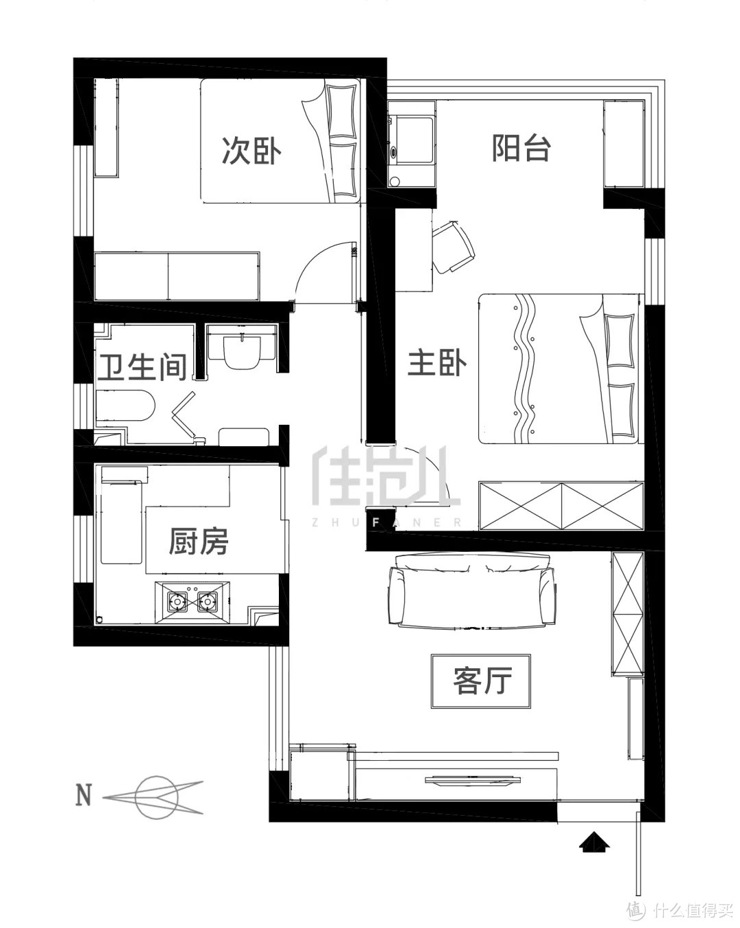 61㎡小户型，全屋深色秒杀寡淡北欧风