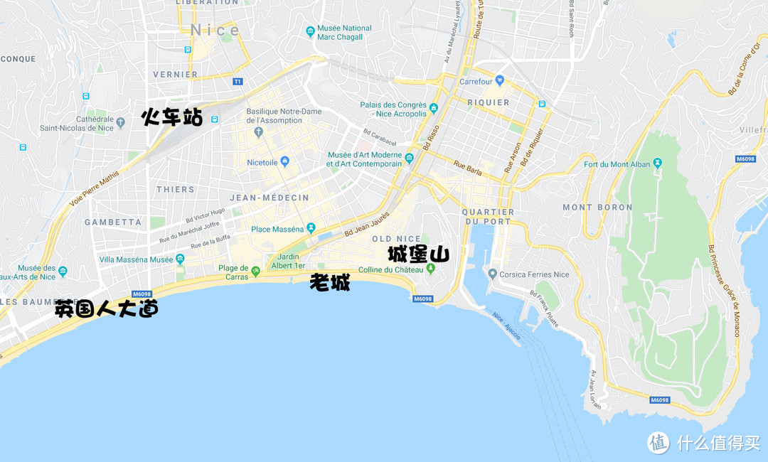 尼斯市内示意图