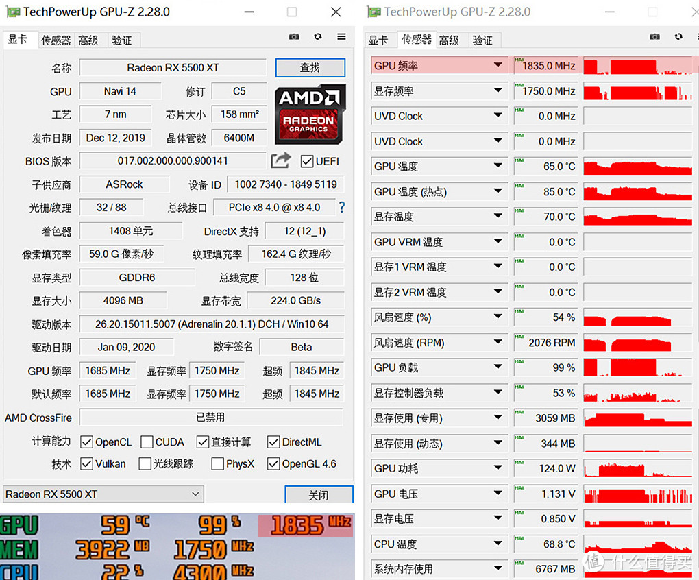 1080p分辨率，4GB显存够不够？RX5500XT-4G对比RX580-8G测试