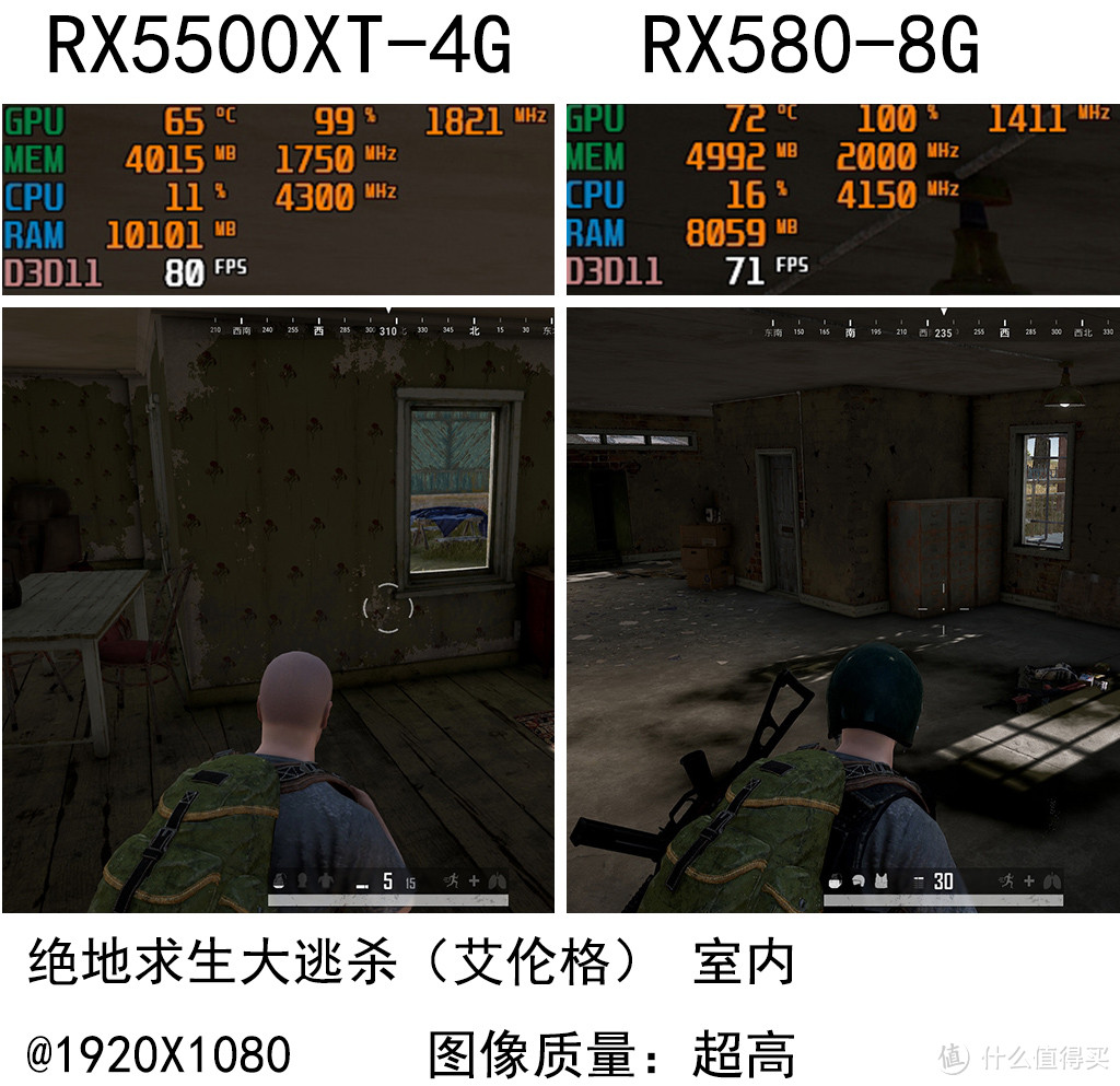 1080p分辨率，4GB显存够不够？RX5500XT-4G对比RX580-8G测试