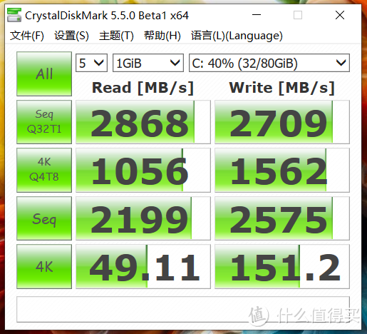 ▲ 手中的这台采用了WD黑盘SSD，IO性能跑分结果也发挥出了NVME SSD的应有速度，横向比较和PM981相当，属于一线水平。