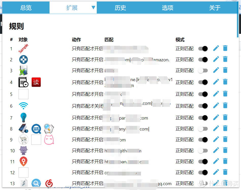 支持正则匹配自动模式