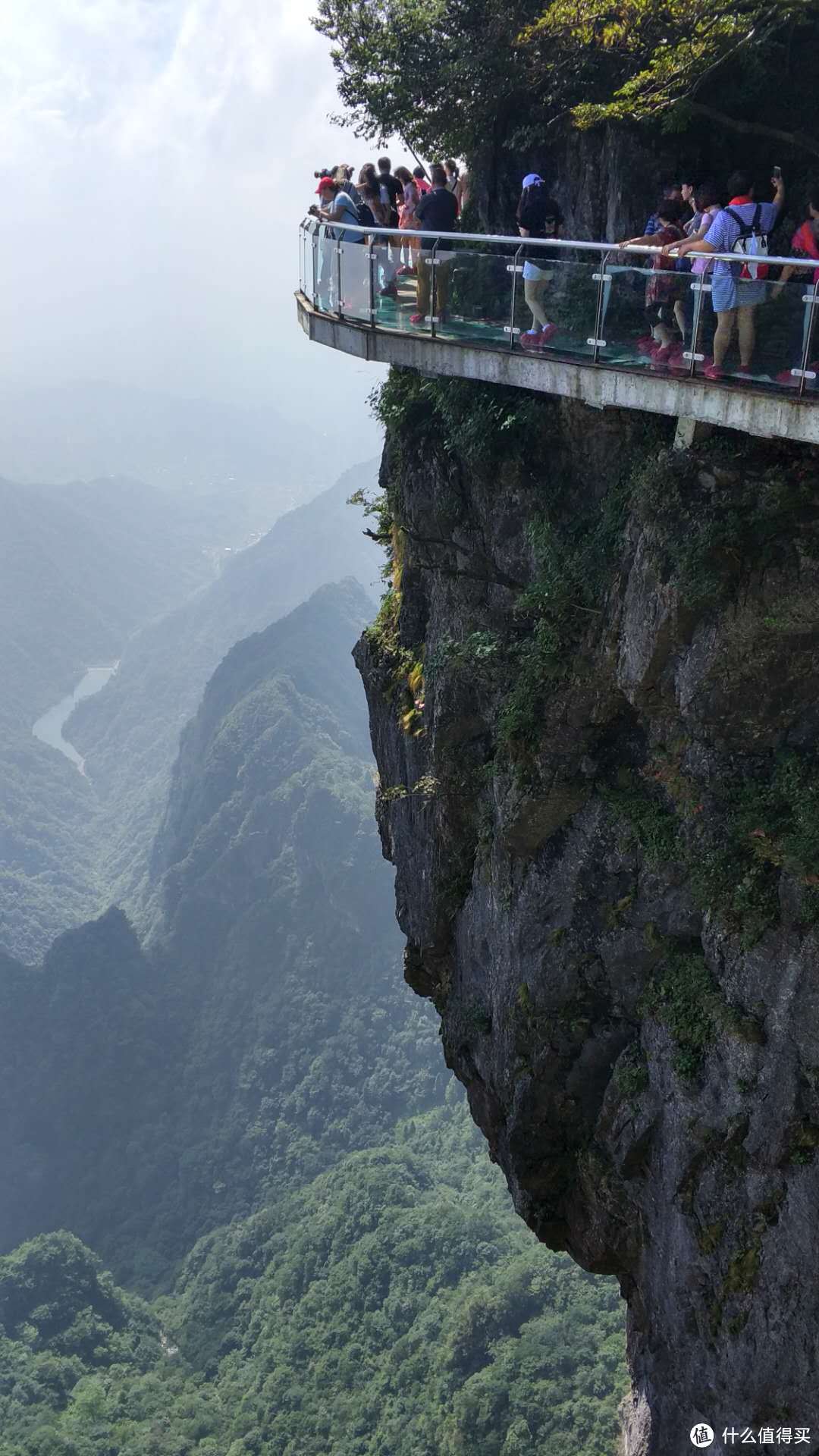 玻璃栈道，也是垂直的山壁