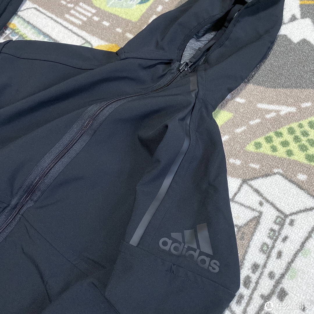 一衣两穿！adidas W Zne Hd FR女装连帽拉链茄克