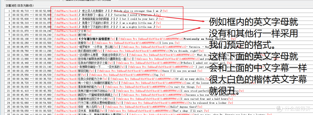 一些外文字幕全选改格式没法改过来