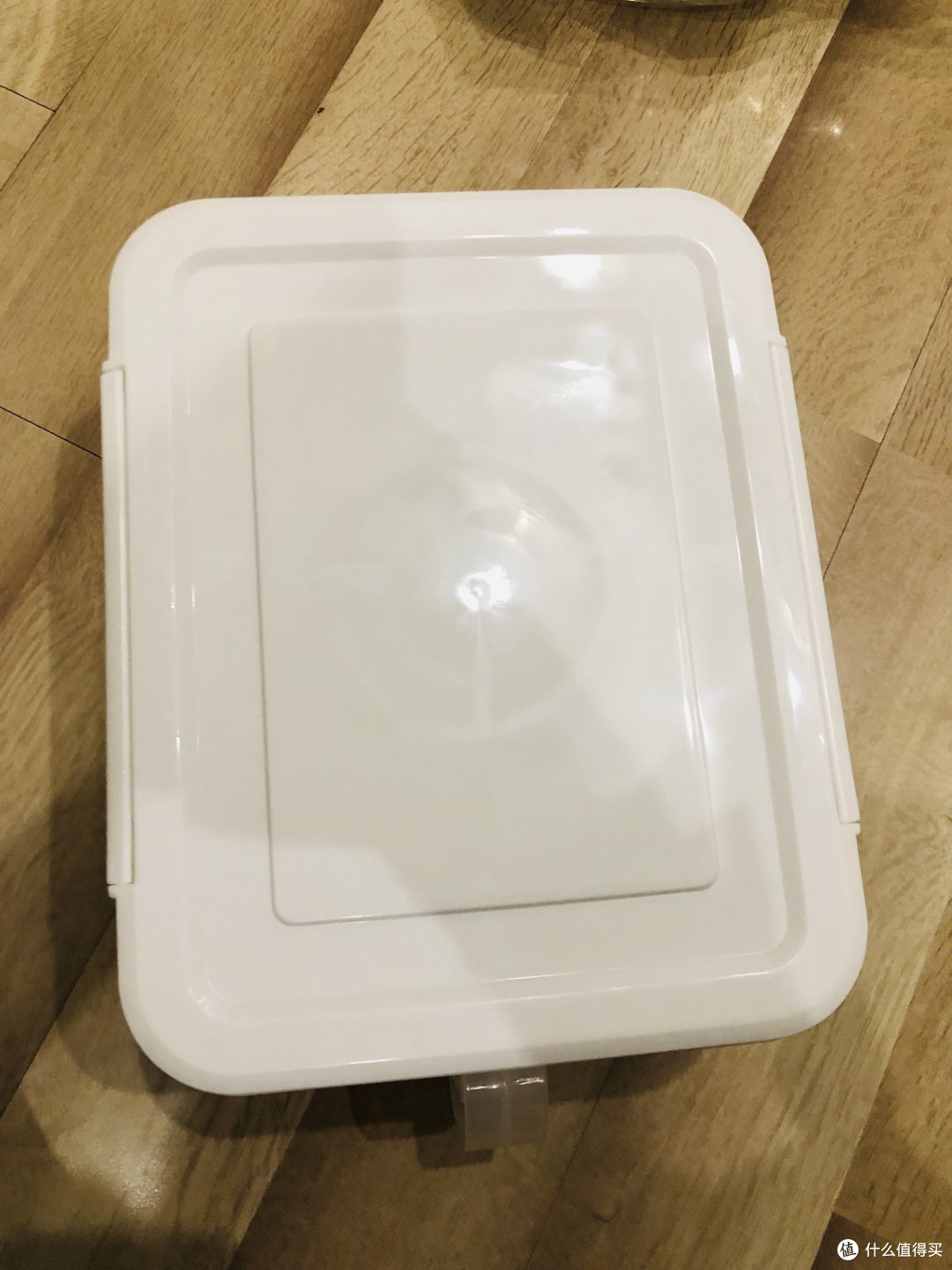 百露抽屉式冰箱收纳储物盒(白色,密封圈,带把手)