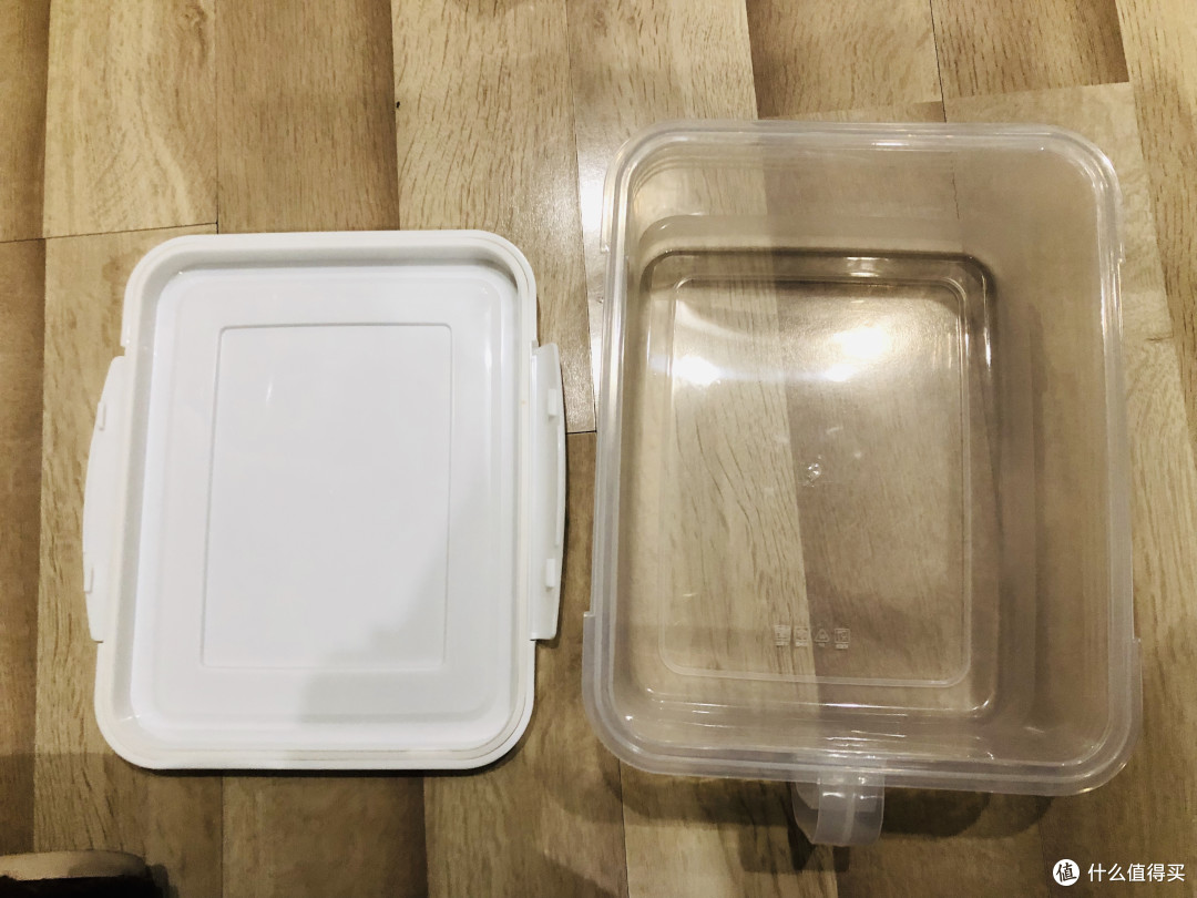 百露抽屉式冰箱收纳储物盒(白色,密封圈,带把手)