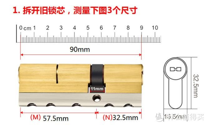 锁芯尺寸测量方法