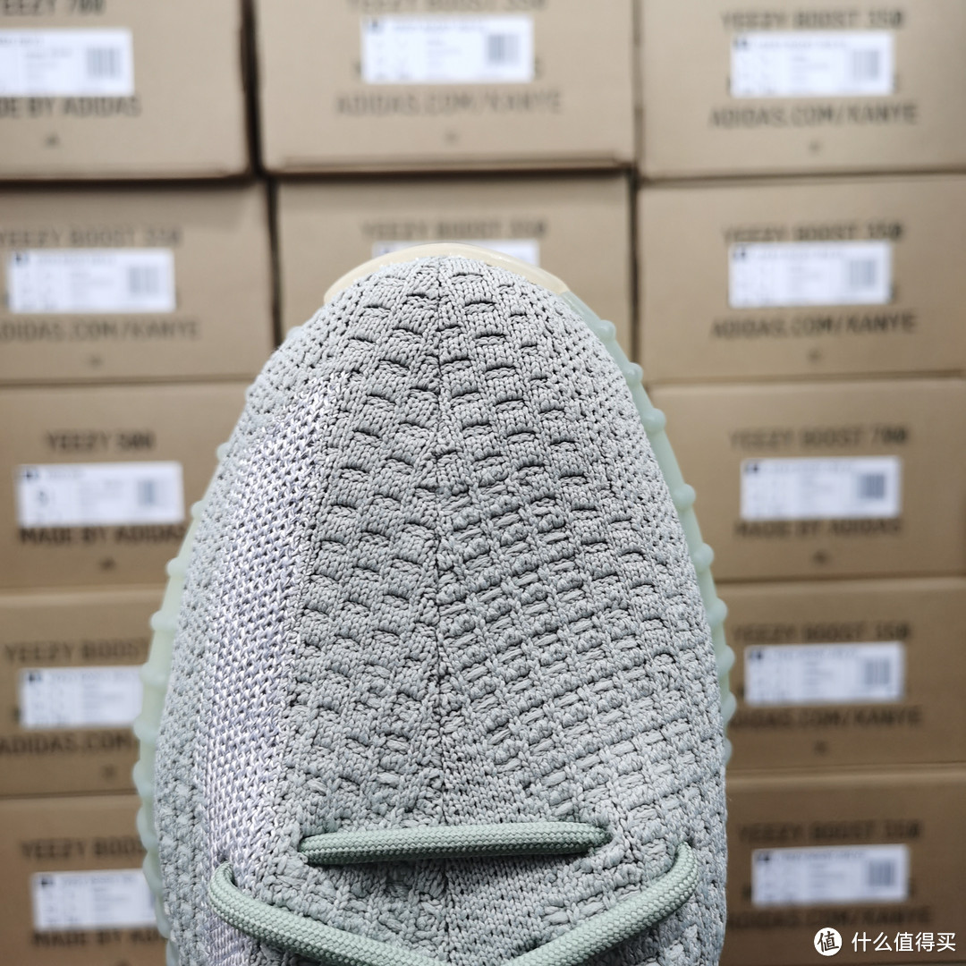 Adidas Yeezy 350 V2 Desert Sage 侧透满天星开箱测评真假对比