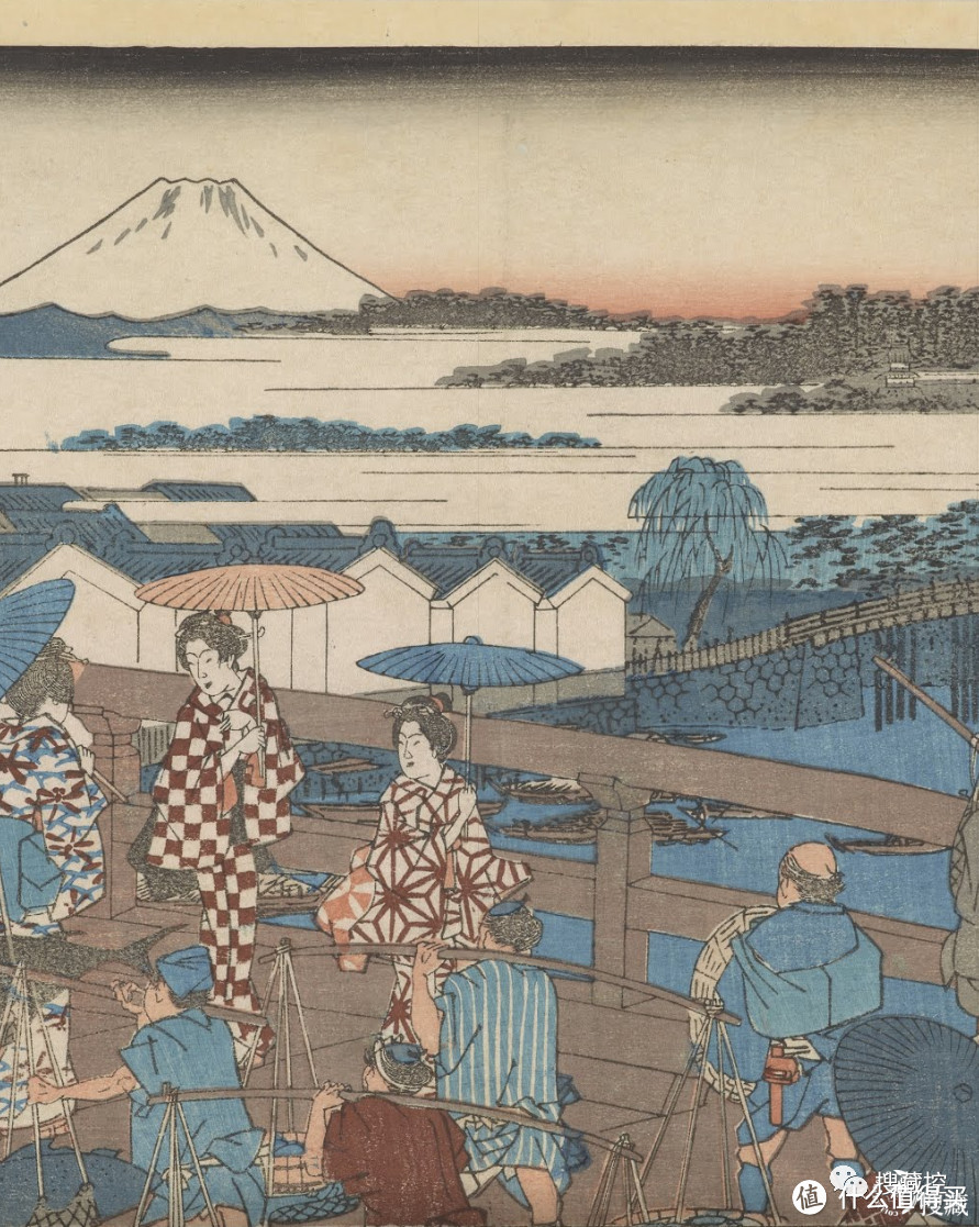 《日本桥》，来自江户名所系列, (19世纪早期-中期)，歌川广重