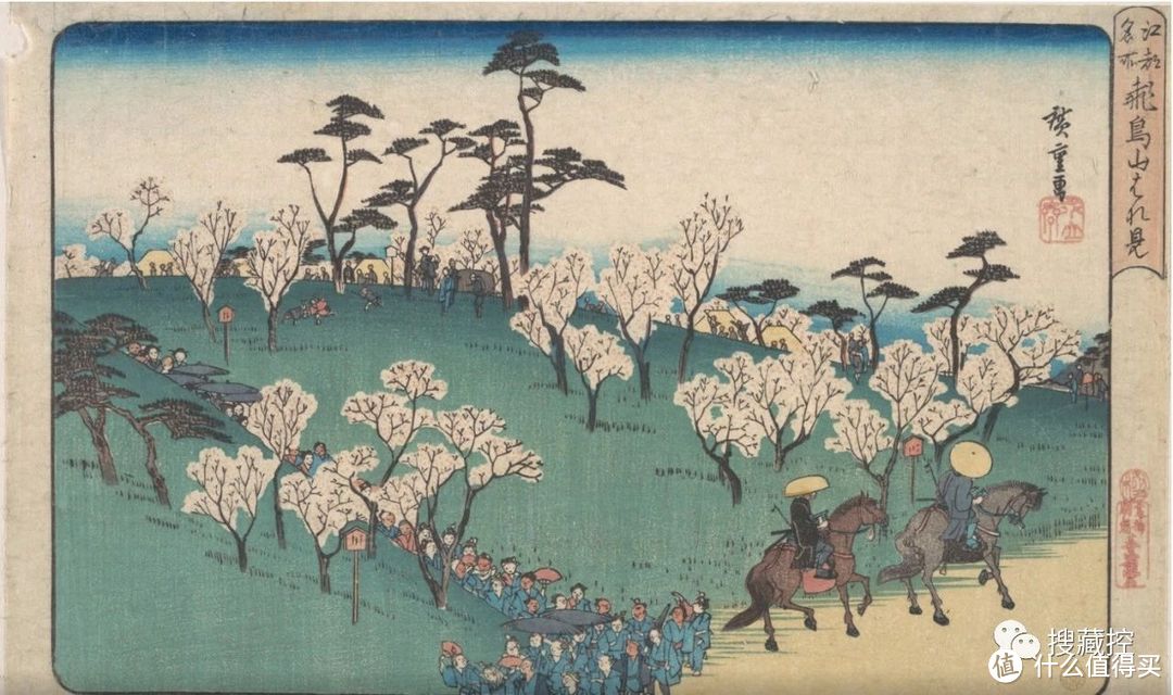 江都名所-飞鸟山花见（飞鸟山赏花），1834，歌川广重