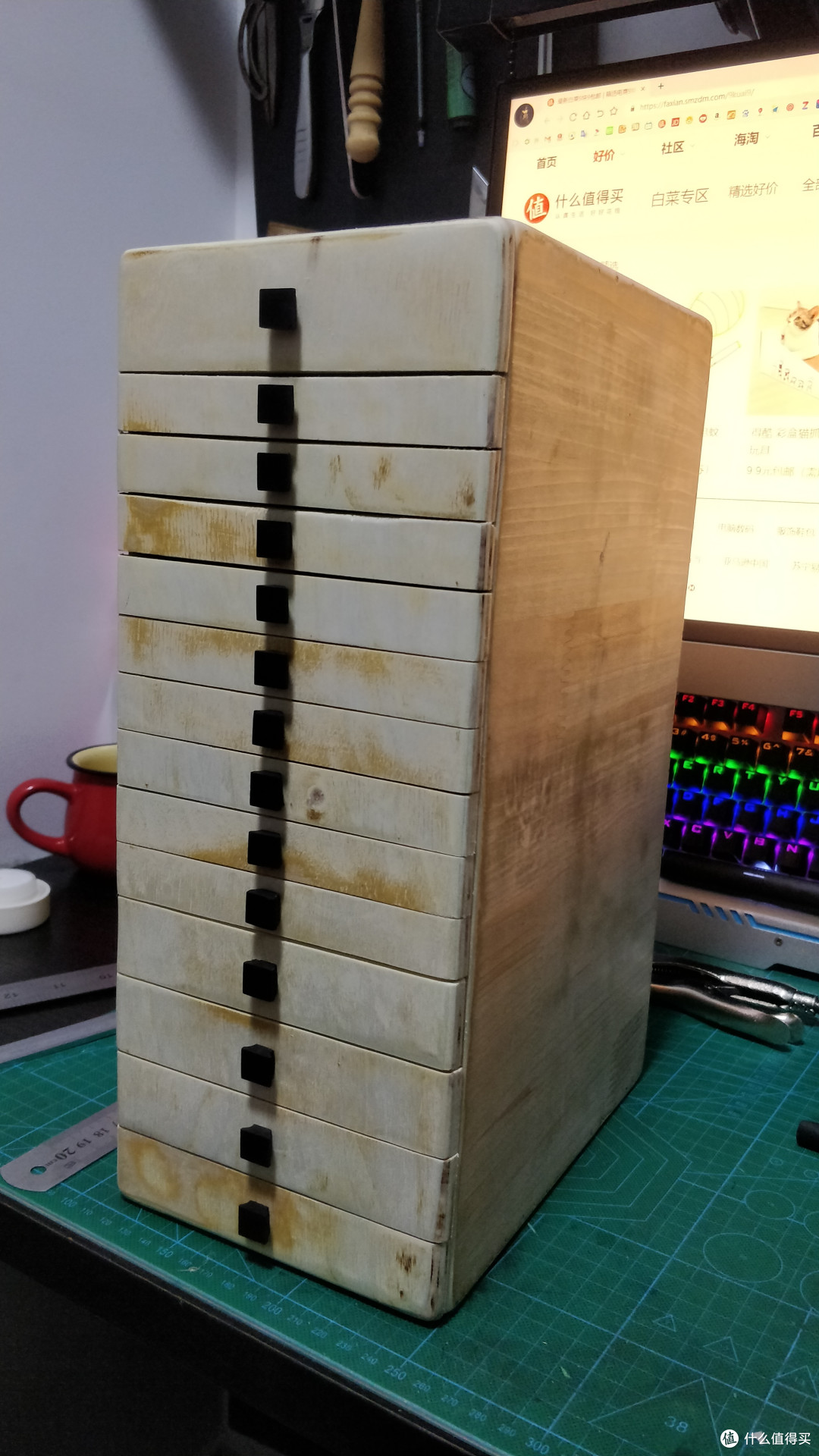 零成本DIY一个桌面收纳抽屉柜(93图)