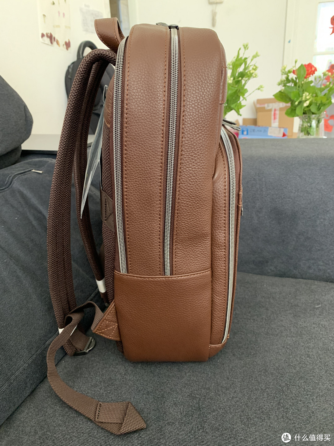 值友专车:复活节上车Samsonite新秀丽Leather Slim真皮双肩包开箱