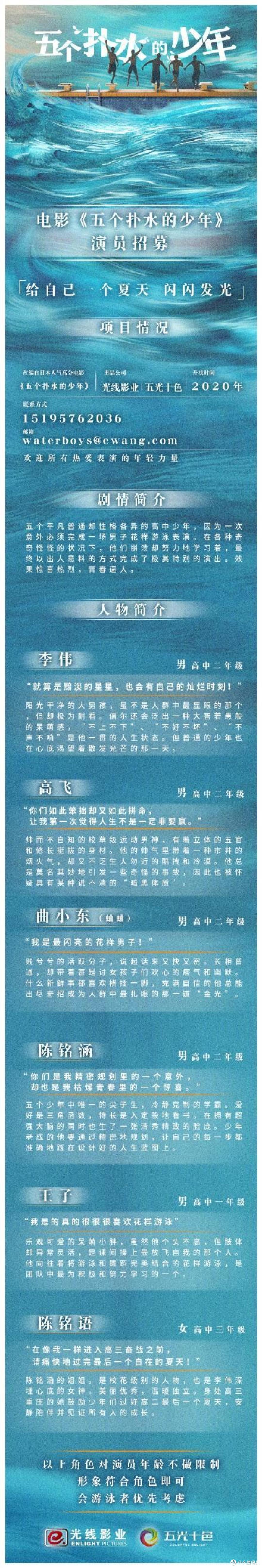 这是招募海报，你心目中的五个少年人选应该是谁呢？？？说出你的看法吧！