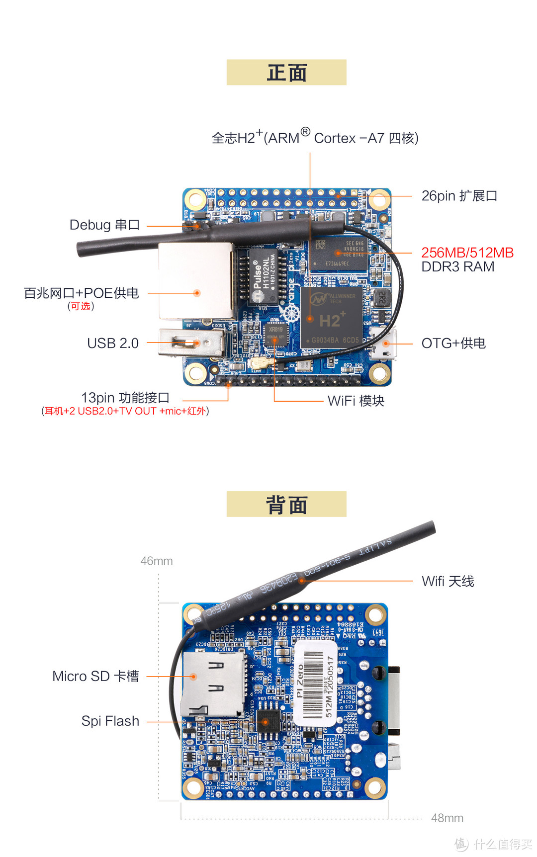 香橙派电脑开发板Orange Pi Zero和Orange Pi Zero LTS的区别