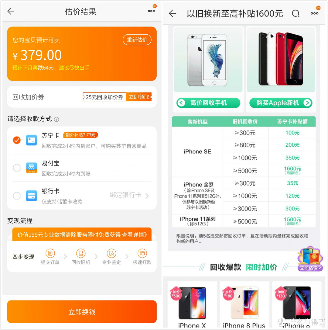 多平台比价iphone Se实测在苏宁以旧换新购买最便宜 Iphone 什么值得买