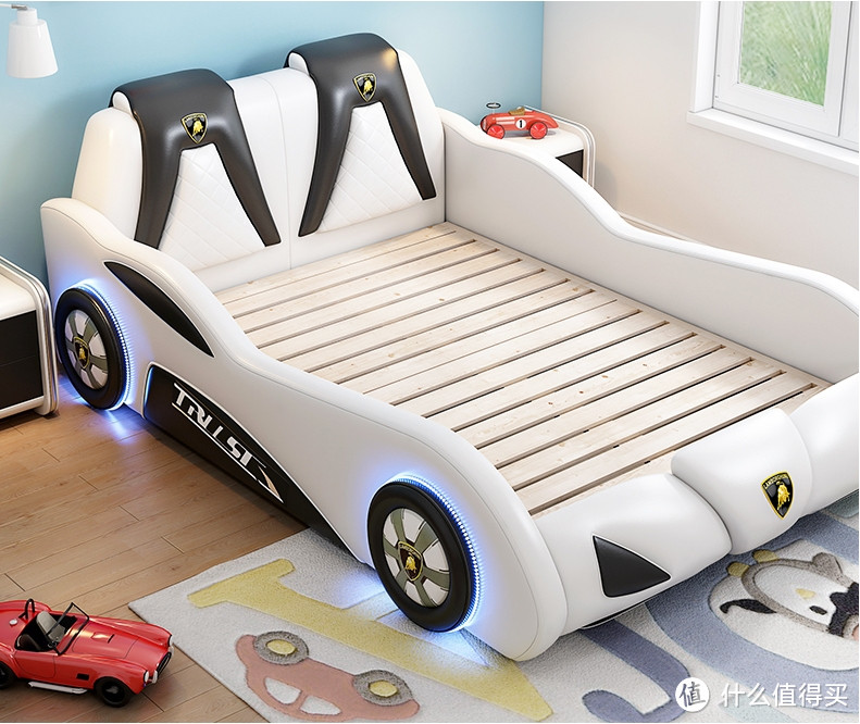 【萌趣汽车】儿童床男孩汽车造型单人床小床儿童房家具组合套装女孩卡通汽车