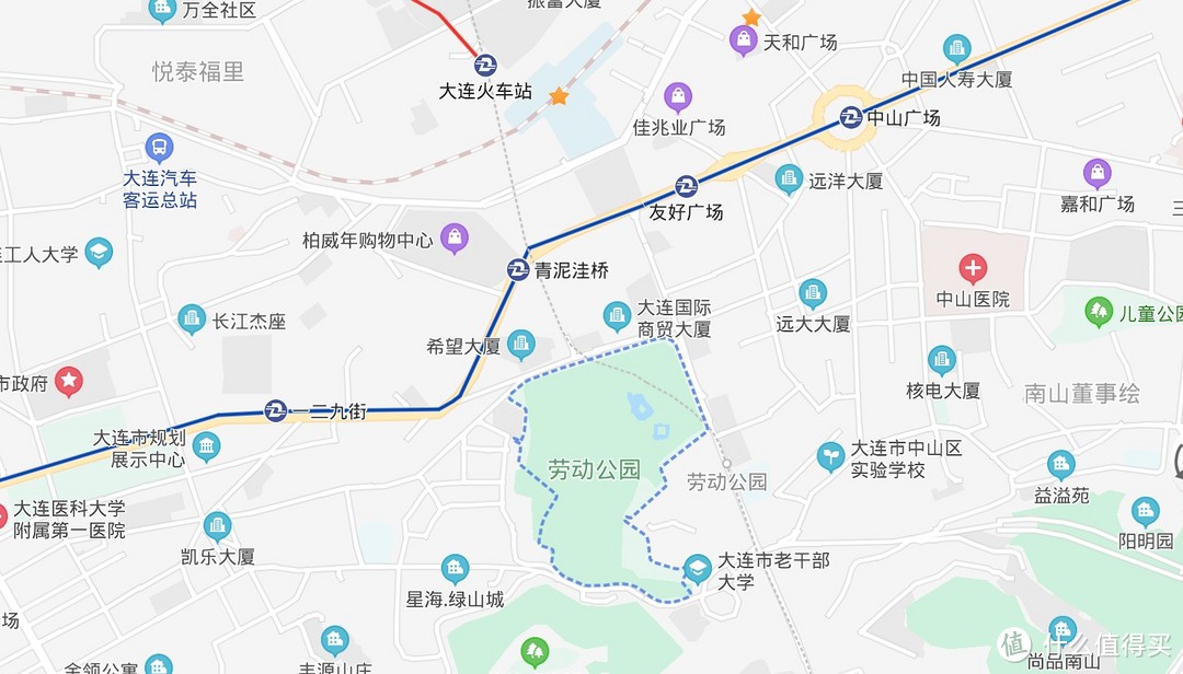 大连劳动公园地图全景图片