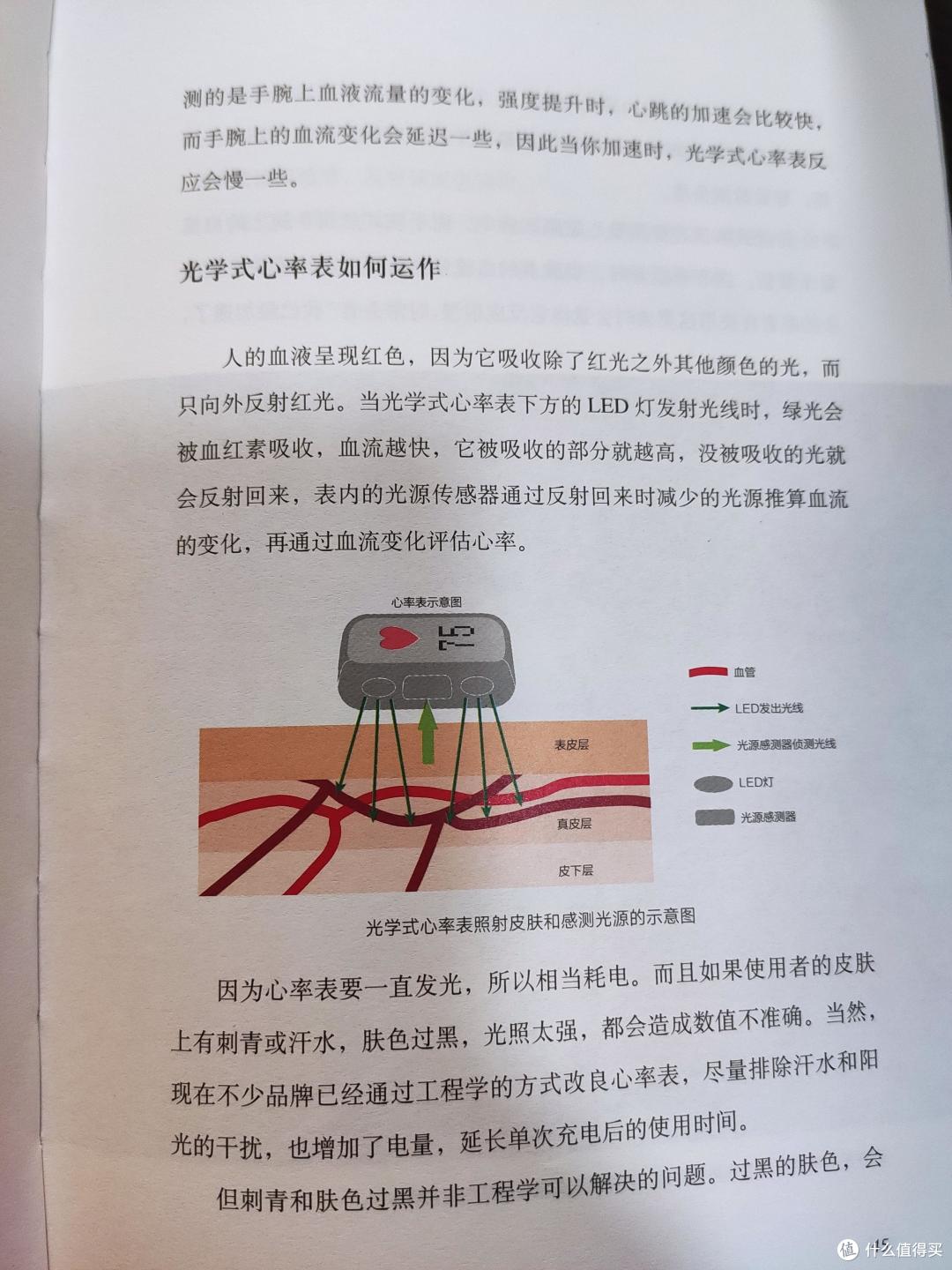 心率表的原理;手臂有刺青及皮肤过黑的人,还是心率带更准。