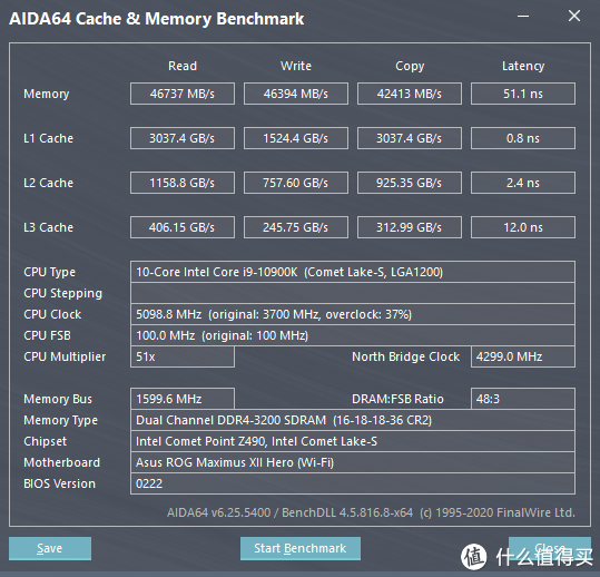 XMP一键超频AIDA64 缓存与内存测试结果