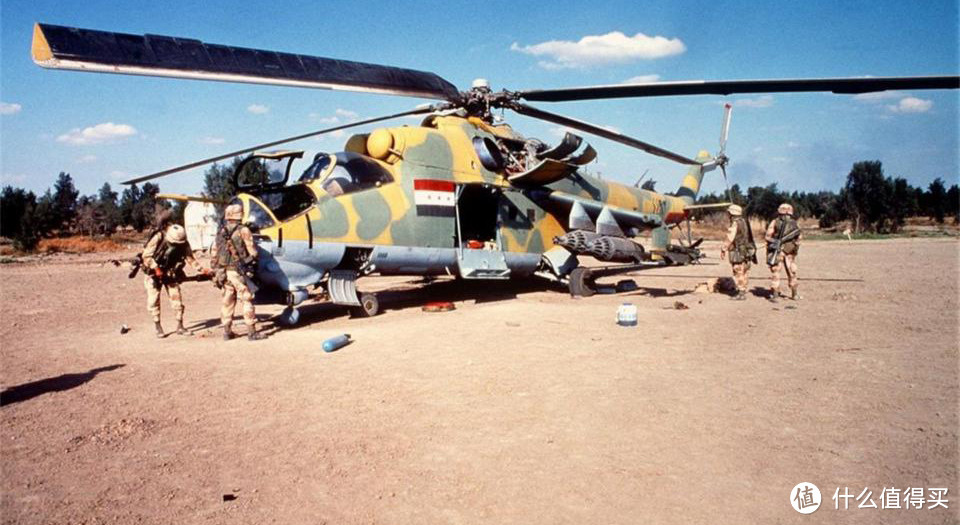 伊拉克空军的米-24。不过这架是海湾战争时期被美军缴获的。