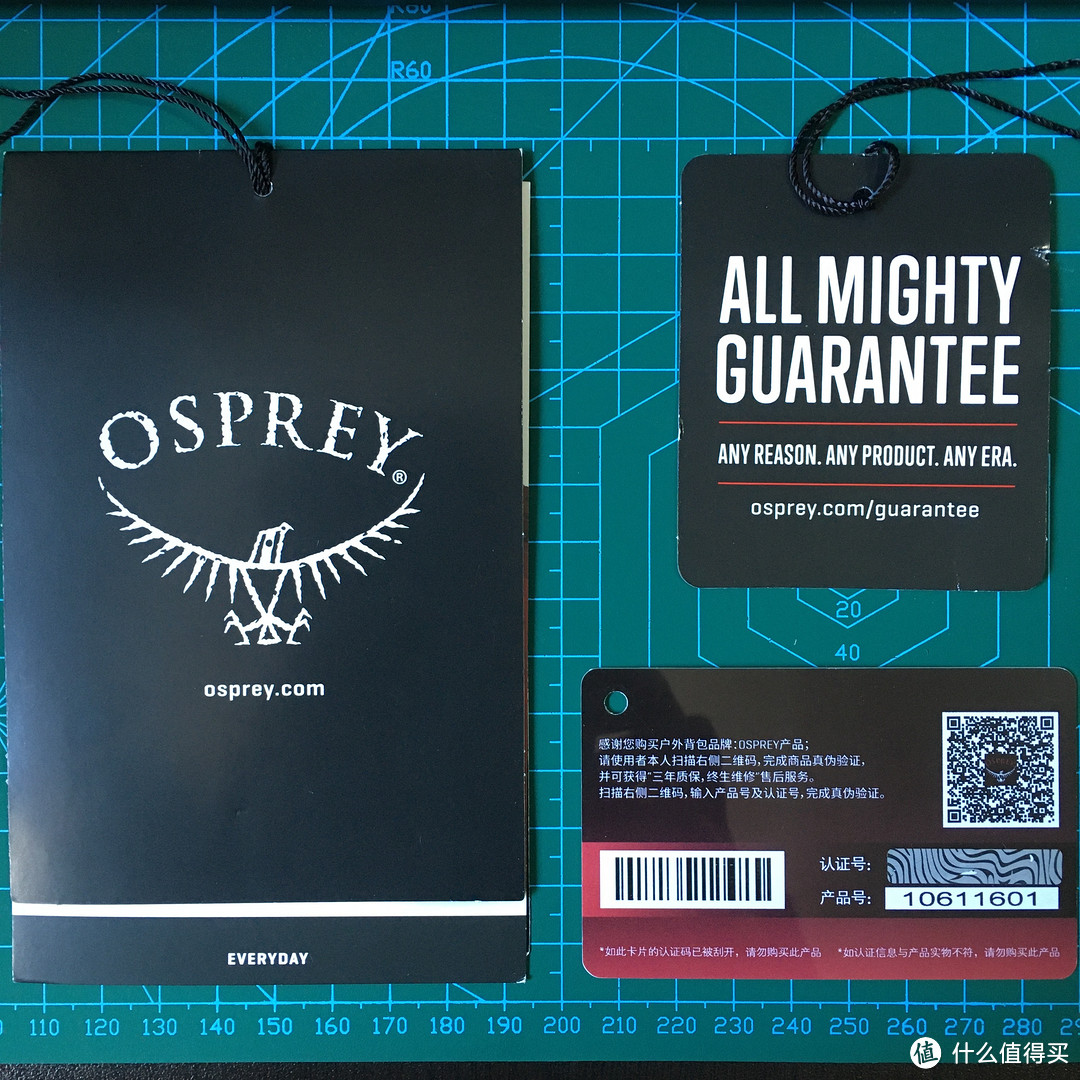 买Osprey的包，国内行货必有注册卡，更放心